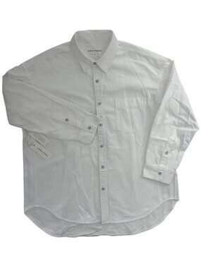 Aritzia Denim Forum 80's Denim White Button-Up Shirt Long Sleeve Men's Sz M NWT